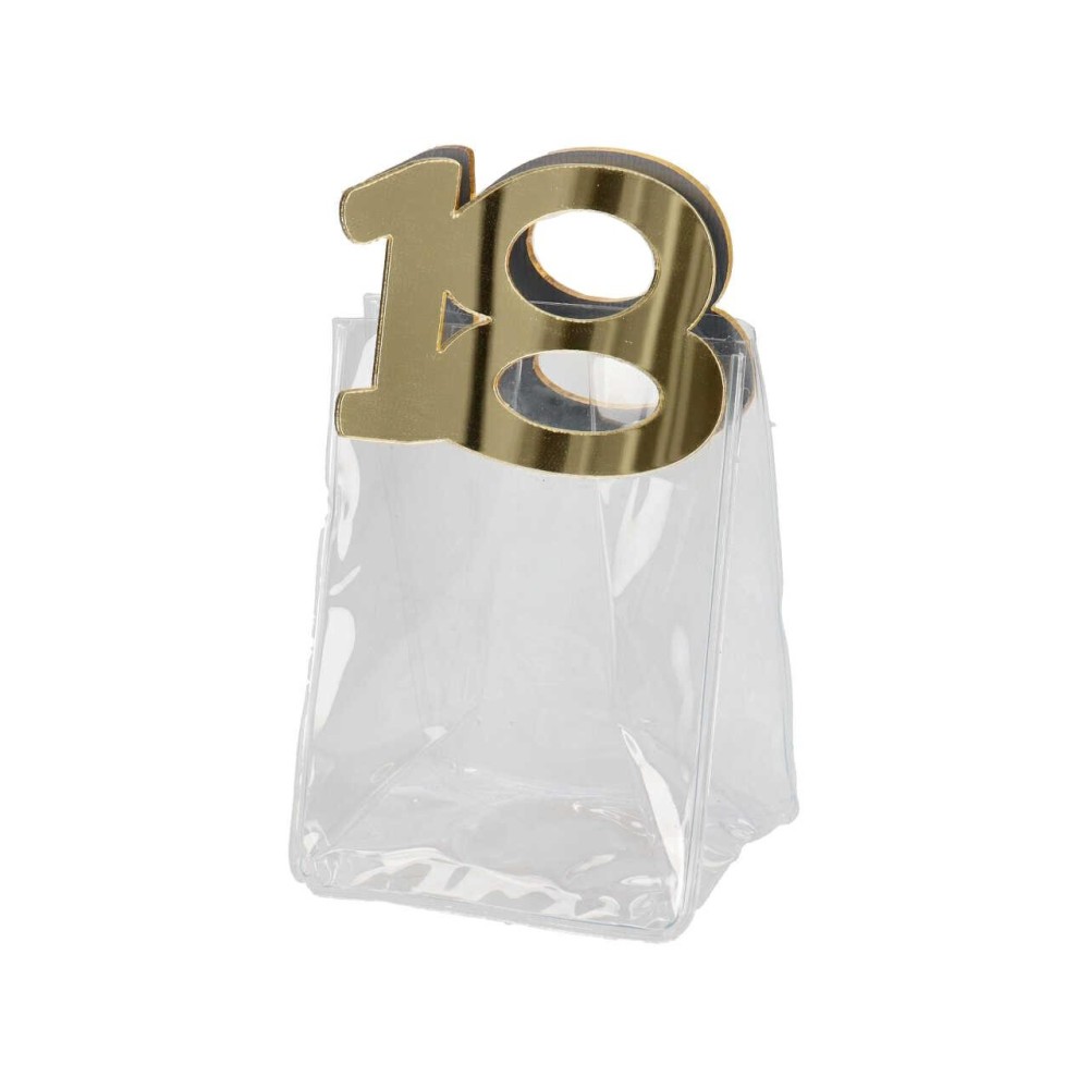 BORSETTA PVC CON PLEX 18ANNI 6X5X8H ORO